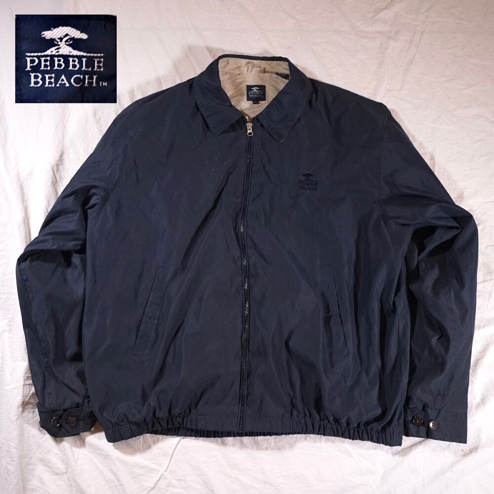 Pebble Beach Harrington Jacket Bi Swing Rare Navy Mens XXL